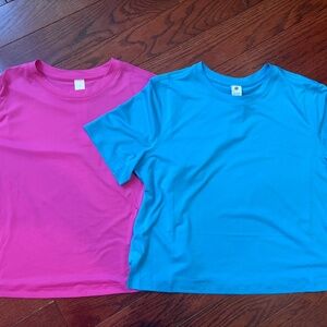 Lululemon Ultralight Waist-Length T-Shirts (qty 2) Size 6 Pink and Blue EUC